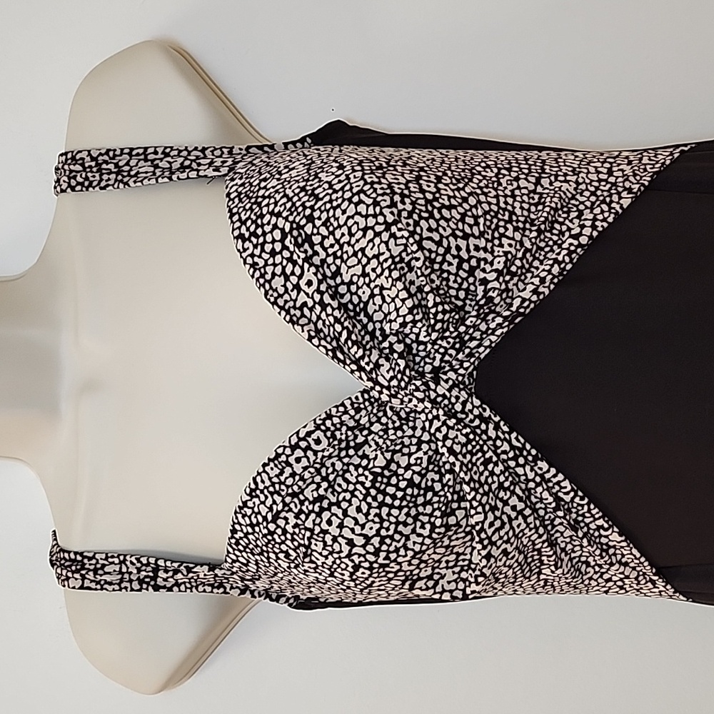 Miraclesuit Brown Leopard Print Slimming One Piece Swimsuit Beach Pool Size 10 - Picture 3 of 16